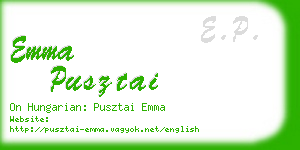 emma pusztai business card